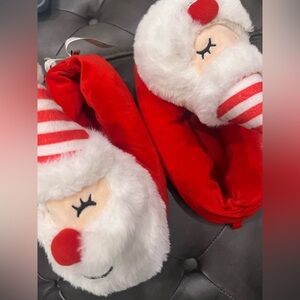 BRAND NEW MINISO Adult Plush Santa Slippers Sz Small